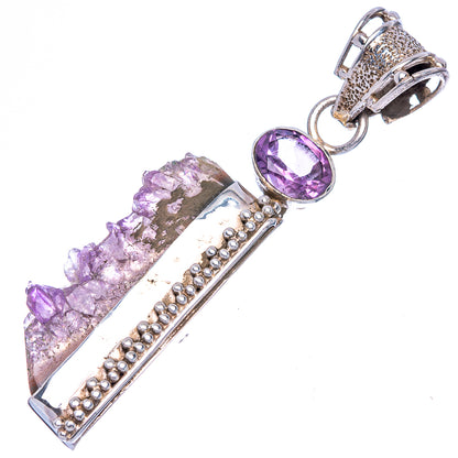 Amethyst Stalactite, Amethyst Pendant 2 3/8" (925 Sterling Silver) P40040