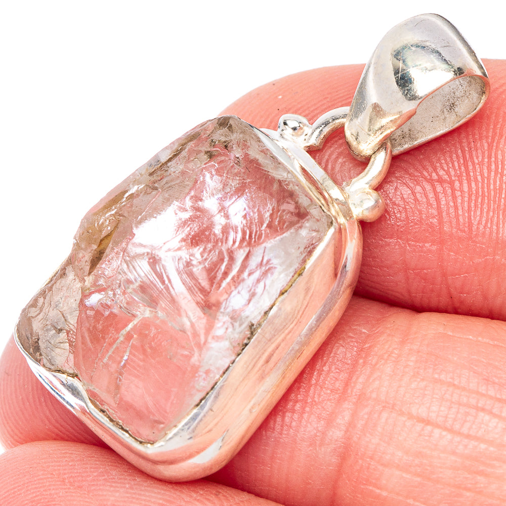 Raw Herkimer Diamond Pendant 1 1/4" (925 Sterling Silver) P41012