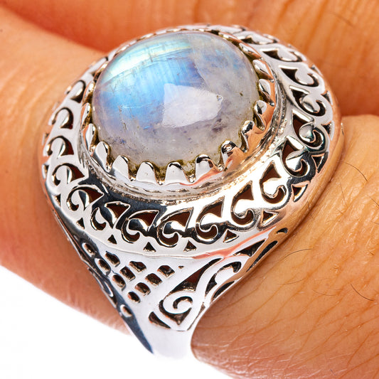 Large Rainbow Moonstone Ring Size 6.75 (925 Sterling Silver) R146485