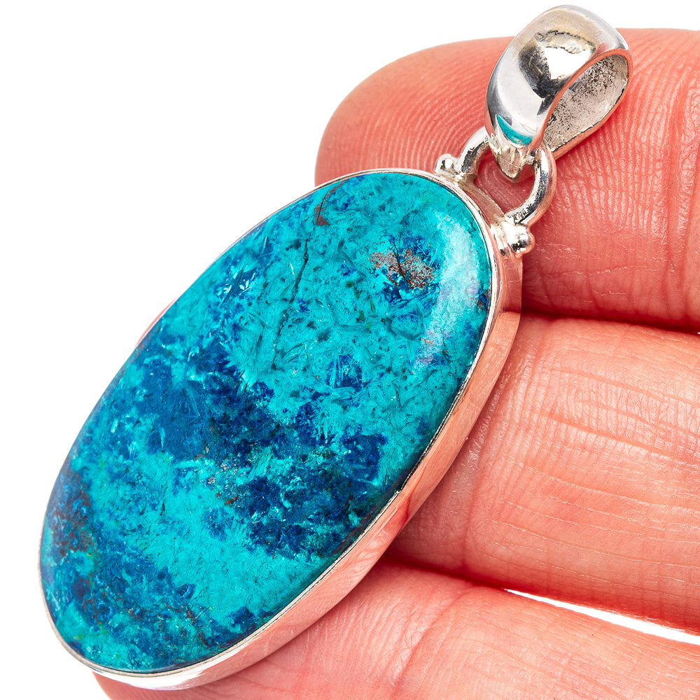 Shattuckite Pendant 1 3/4" (.925 Sterling Silver)