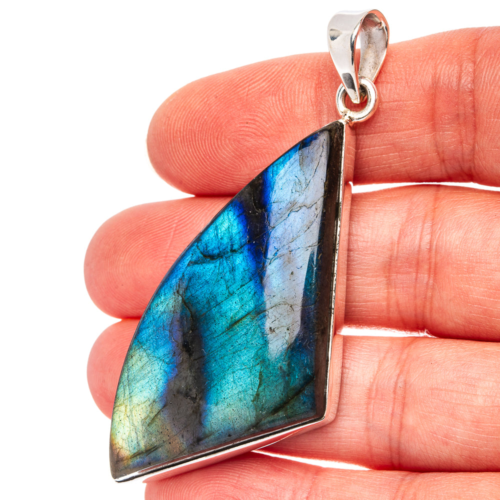 Premium Spectrolite Pendant 2 5/8" (.925 Sterling Silver)