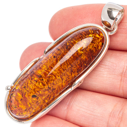 Ana Silver Co Baltic Amber Pendant 2 1/4" (925 Sterlnig Silver)