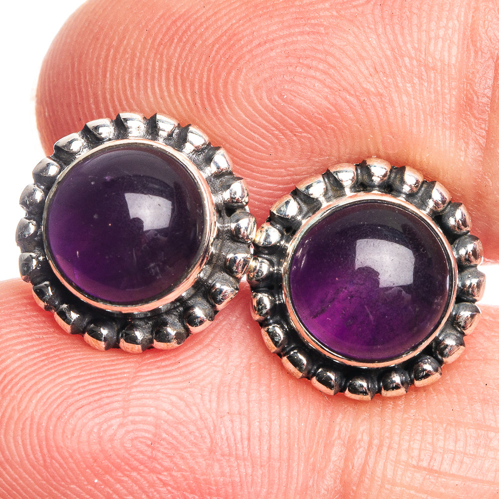Amethyst Dainty Earrings 3/8" (925 Sterling Silver) E432505