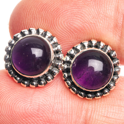 Amethyst Dainty Earrings 3/8" (925 Sterling Silver) E432505