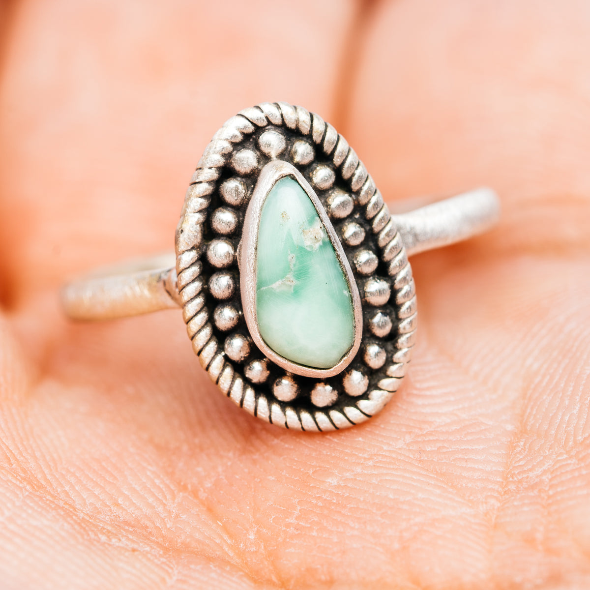 Southwestern Style Paloma Turquoise Ring Size 7 (.925 Sterling Silver)