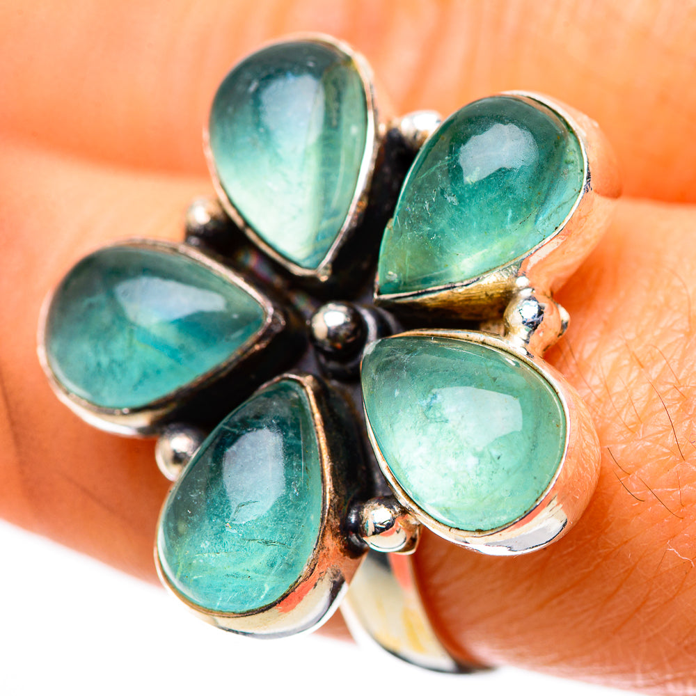 Large Blue Fluorite 925 Sterling Silver Ring Size 7.5 (925 Sterling Silver) RING139620