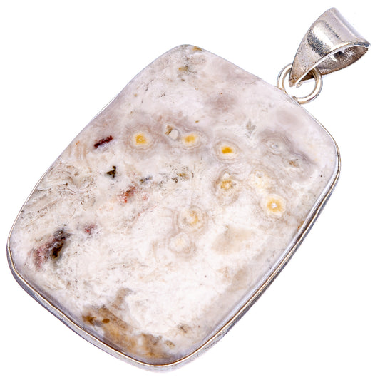 Silver-plated rhodochrosite pendant, square stone with speckled yellow dots and loop bail