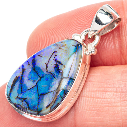 Rare Sterling Opal 925 Sterling Silver Pendant 1 1/4" (925 Sterling Silver) P41922