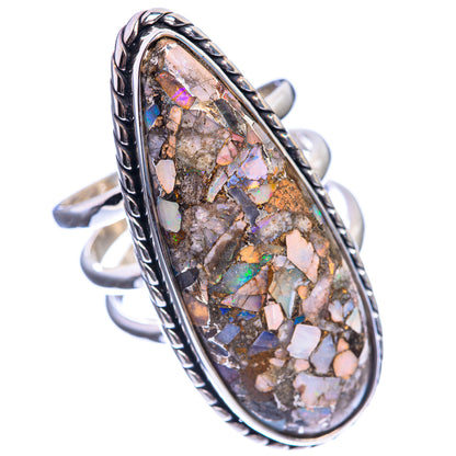 Large Brecciated Ethiopian Opal 925 Sterling Silver Ring Size 5.75