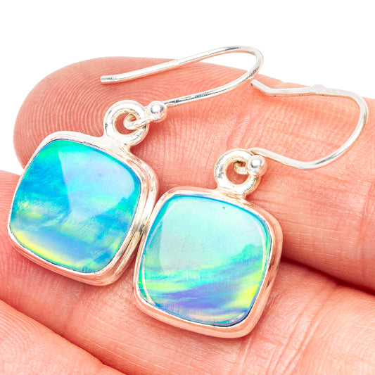 Aura Opal 925 Sterling Silver Earrings 1 1/8" (925 Sterling Silver) E2086