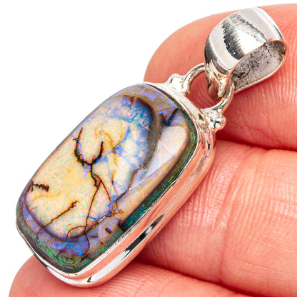 Rare Sterling Opal Pendants 1 3/8" (925 Sterling Silver) P43236