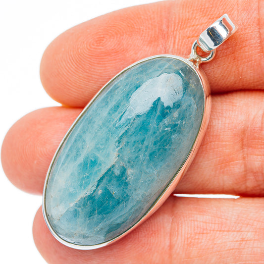 Premium Aquamarine Pendant 2" (.925 Sterling Silver)
