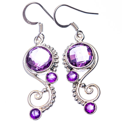 Premium Amethyst Earrings 1 7/8" (925 Sterling Silver) E432351