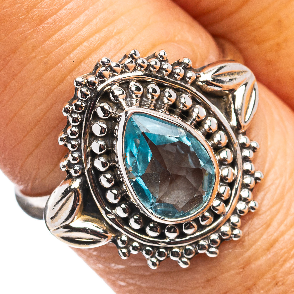 Blue Topaz Ring Size 8 (.925 Sterling Silver)