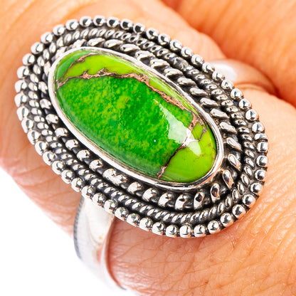Green Copper Turquoise Ring Size 8.5 (.925 Sterling Silver)