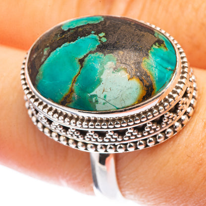 Tibetan Turquoise Ring Size 7 (925 Sterling Silver) R142714