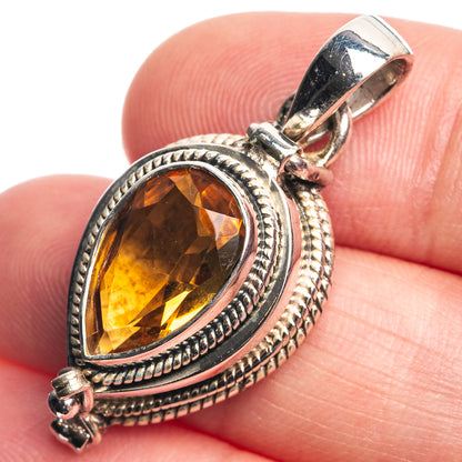 Poison Faceted Citrine Pendant 1 3/8" (925 Sterling Silver) P39059