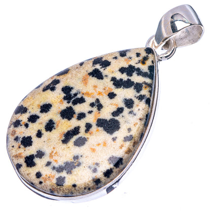 Dalmatian Jasper Pendant 1 5/8" (925 Sterling Silver) P43168