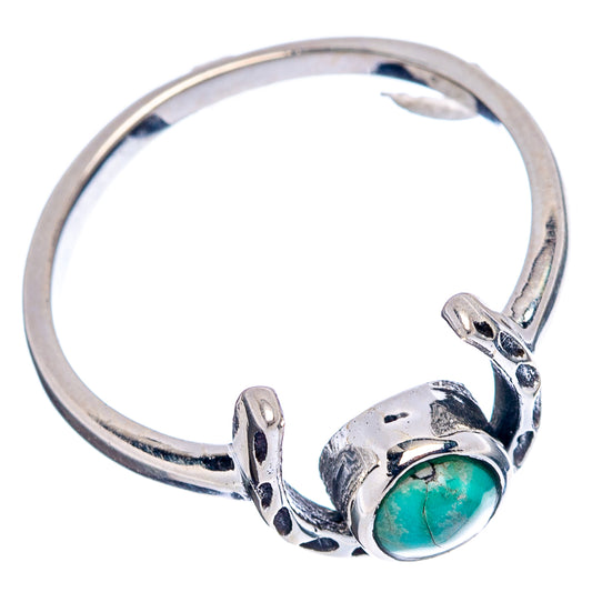 Turquoise horseshoe ring in .925 sterling silver, side view with oval turquoise cabochon