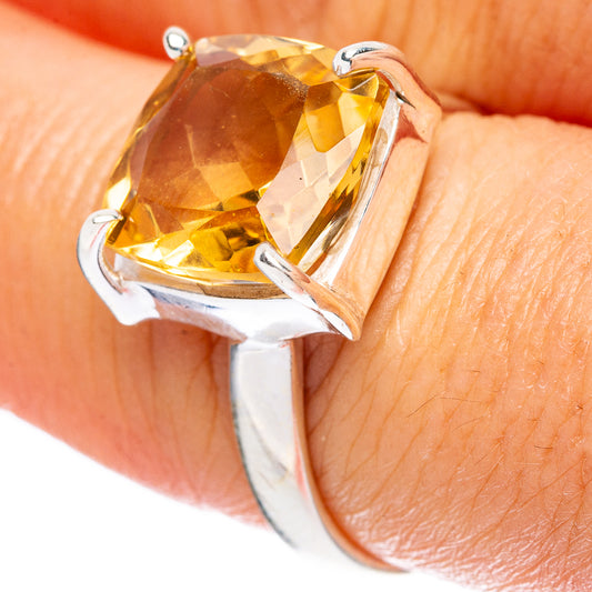 Faceted Citrine Ring Size 7.5 (925 Sterling Silver) R4590