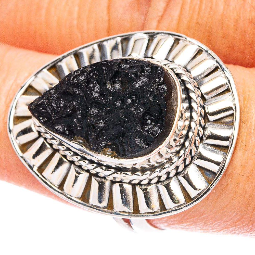 Tektite 925 Sterling Silver Ring Size 7.75 (925 Sterling Silver) R6397