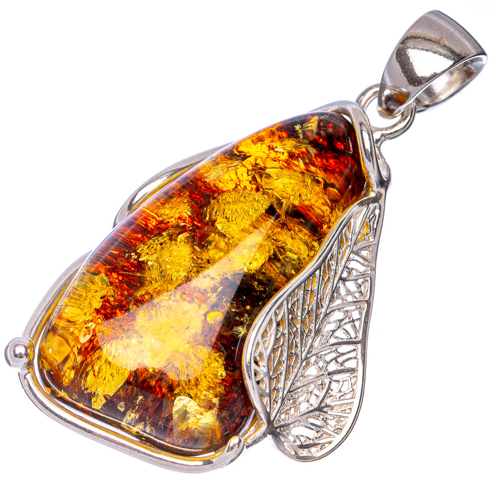 Ana Silver Co Baltic Amber Pendant 1 7/8" (925 Sterlnig Silver)