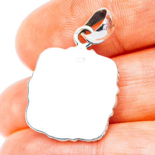 Southwestern Style Kingman Turquoise Pendant 1 1/4" (.925 Sterling Silver)