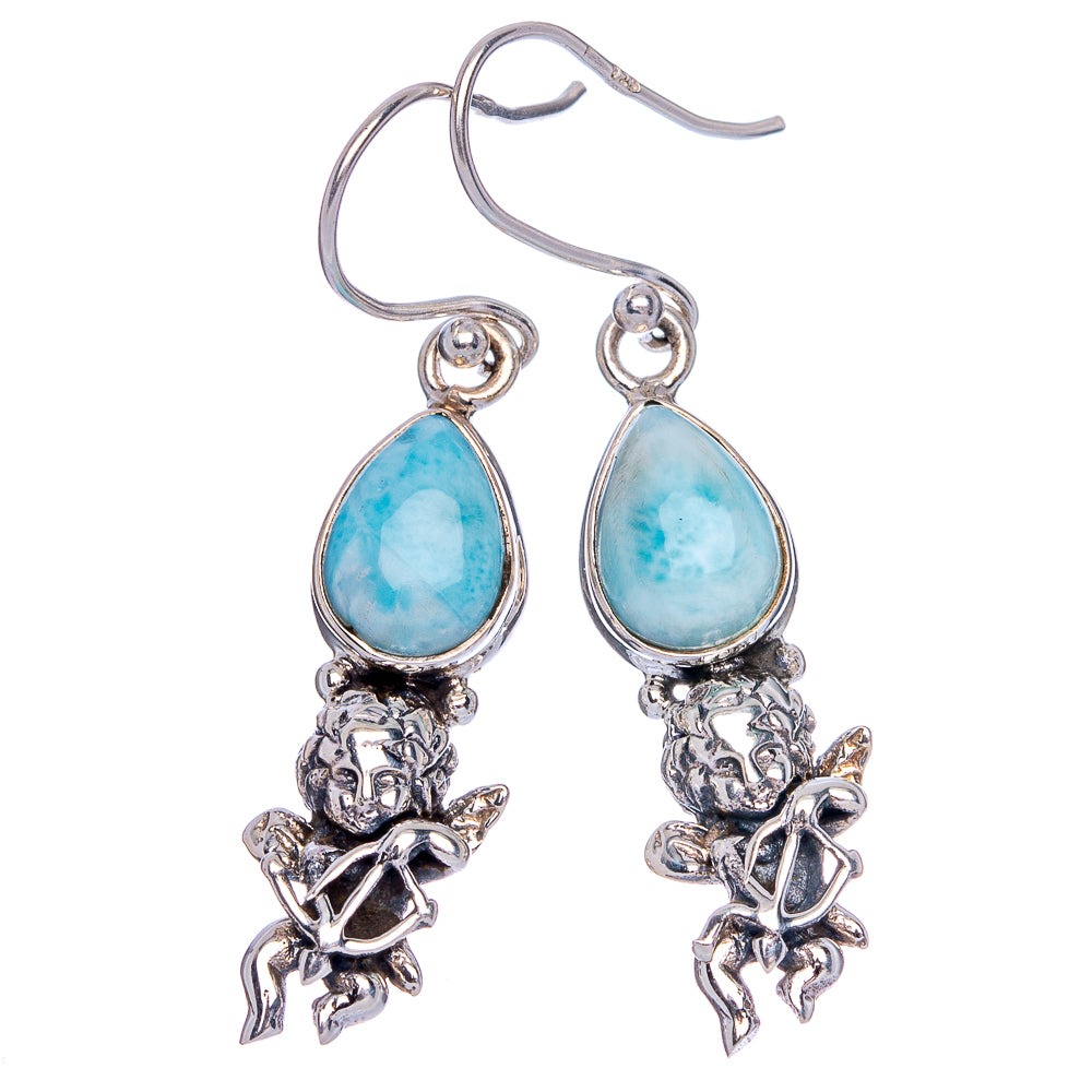 Larimar Earrings 1 5/8" (925 Sterling Silver) E433213