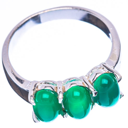 Green Onyx Dainty Ring Size 8.75 (925 Sterling Silver) R5189