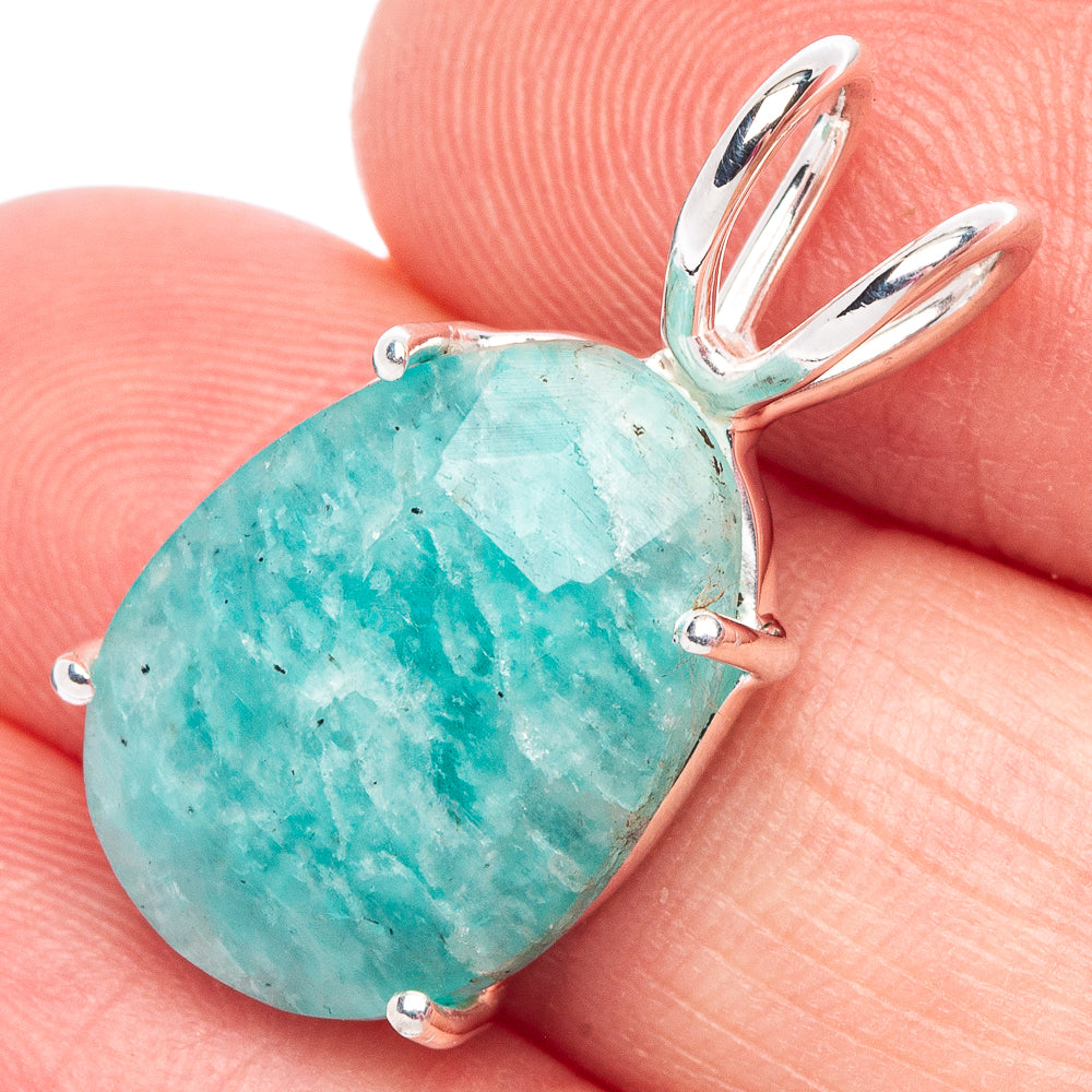 Value Amazonite Pendant 7/8" (925 Sterling Silver) P44391