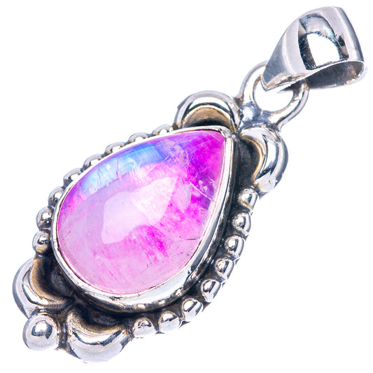Pink Moonstone Pendant 1 1/4" (925 Sterling Silver) P42504