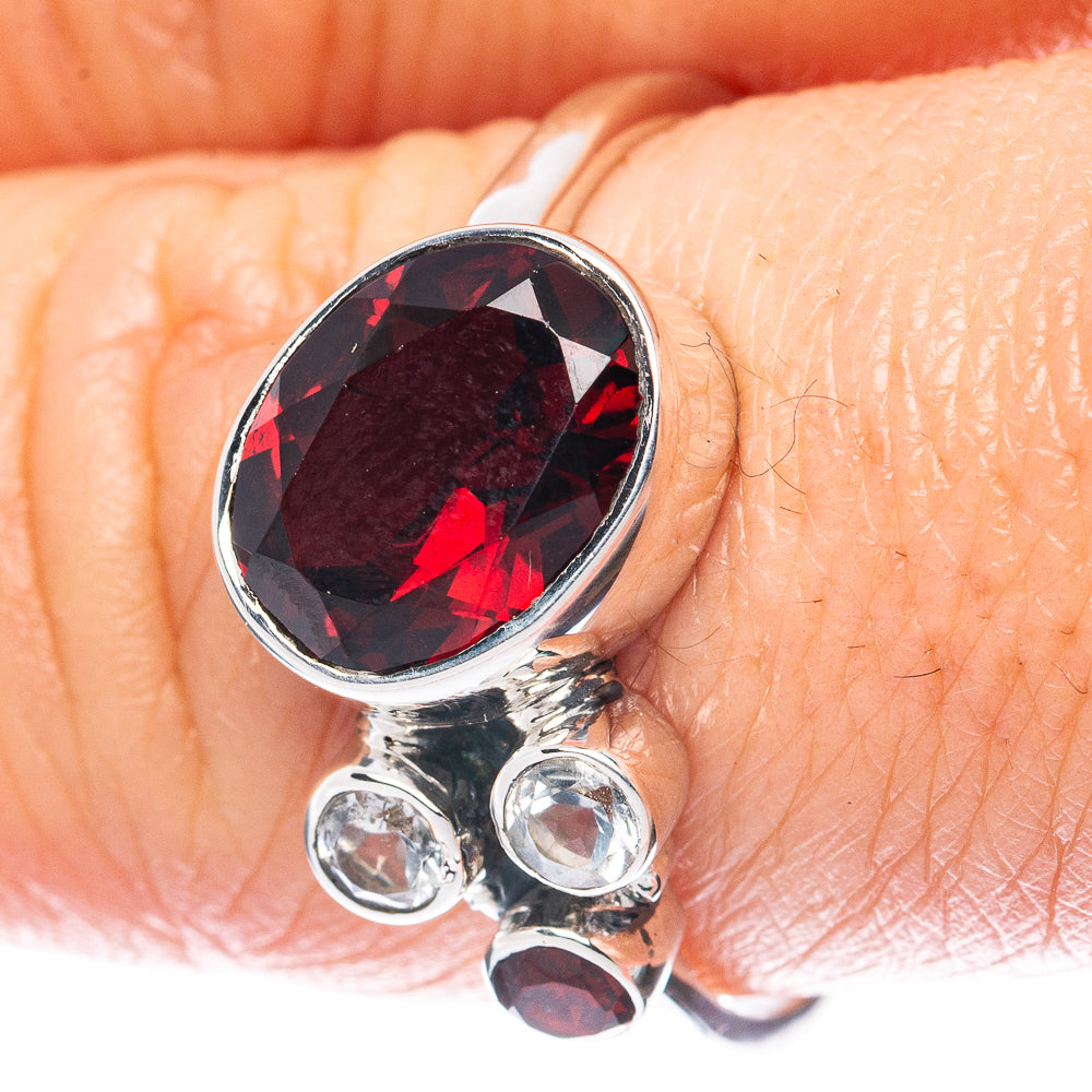 Premium Garnet 925 Sterling Silver Ring Size 9 (925 Sterling Silver) R2733