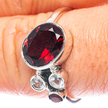 Premium Garnet 925 Sterling Silver Ring Size 9 (925 Sterling Silver) R2733