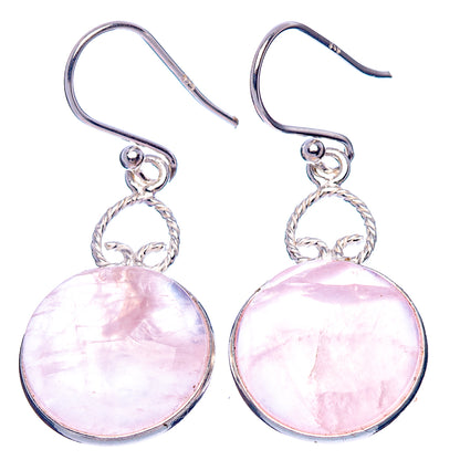 Rose Quartz Earrings 1 1/2" (925 Sterling Silver) E1855