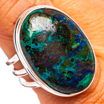 Premium Azurite Malachite Ring Size 9.25 (.925 Sterling Silver)