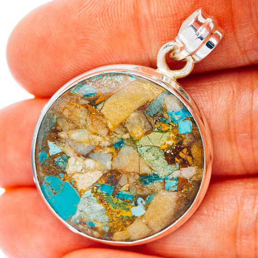 Sonoran Mountain Turquois Pendant 1 1/2" (.925 Sterling Silver)