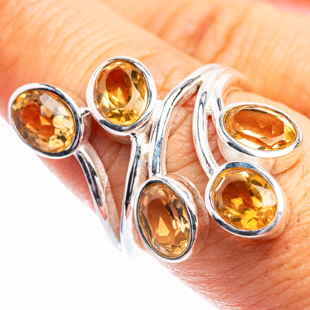 Faceted Citrine Ring Size 7.5 (925 Sterling Silver) R141980