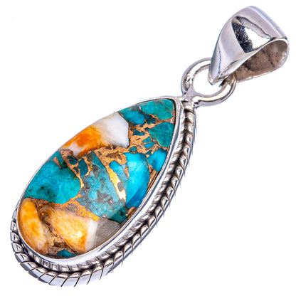 Spiny Oyster Turquoise Pendants 1 3/8" (925 Sterling Silver) P42375