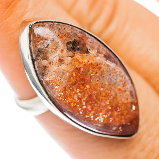 African Sunstone Ring Size 7 (German Silver)