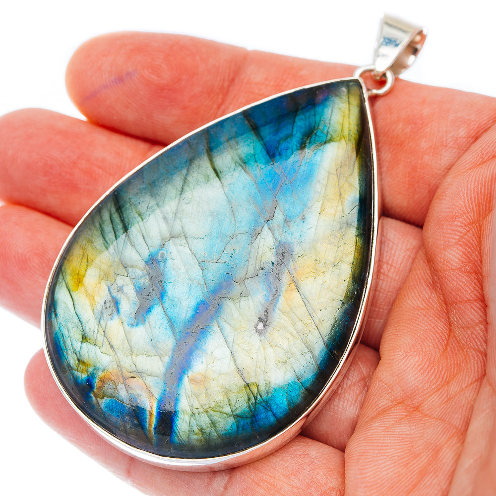 Gigantic Premium Spectrolite Pendant 3" (.925 Sterling Silver) PD52322