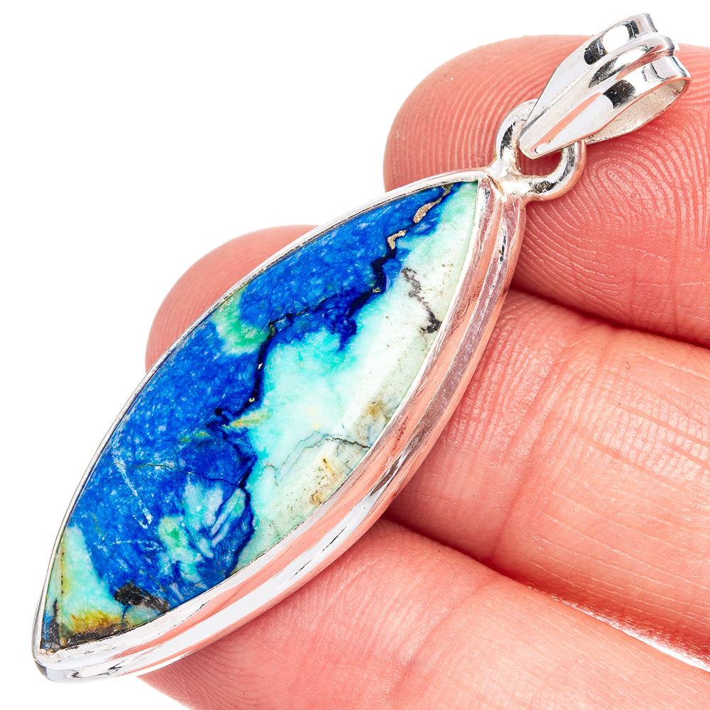 Azurite Pendant 1 7/8" (925 Sterling Silver) P40587
