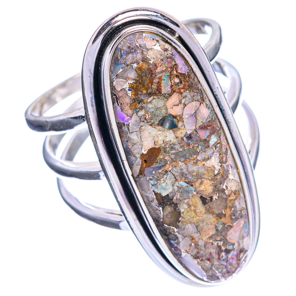 Large Brecciated Ethiopian Opal Ring Size 9 (925 Sterling Silver) R144357
