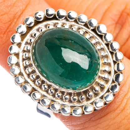 10+ ct Premium Zambian Emerald Ring Size 7 Adjustable (.925 Sterling Silver)