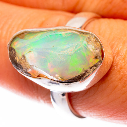 Raw Ethiopian Opal 925 Sterling Silver Ring Size 8.25 (925 Sterling Silver) RING140366