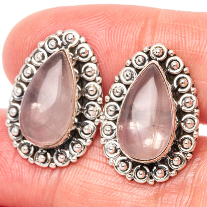 Rose Quartz Earrings 3/4" (925 Sterling Silver) E1512