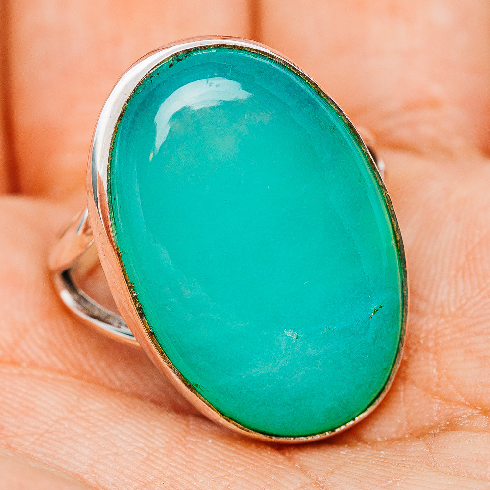 Premium Chrysoprase Ring Size 9.75 (.925 Sterling Silver)