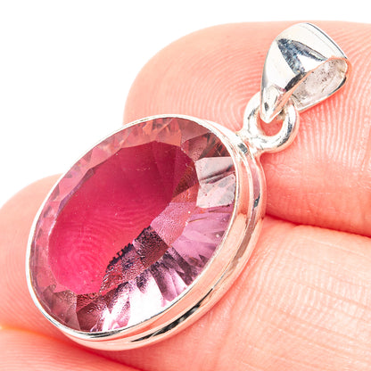 Faceted Color Change Alexandrite (Lab.) Pendant 1 1/8" (925 Sterling Silver) P39241