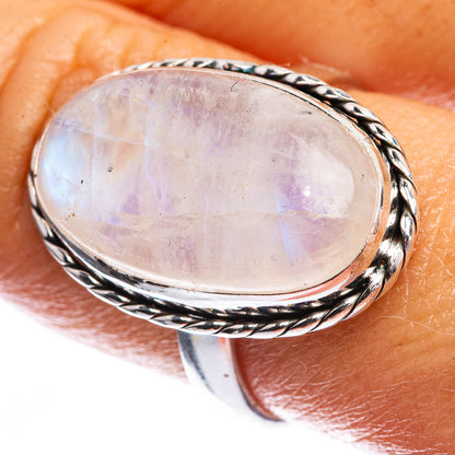 Rainbow Moonstone Ring Size 9 (925 Sterling Silver) R142392