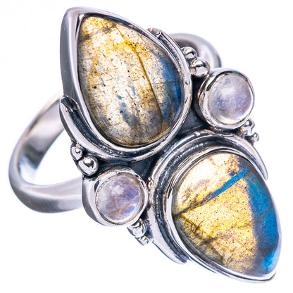 Premium Labradorite, Rainbow Moonstone 925 Sterling Silver Ring Size 6.5 Ana Co R3563