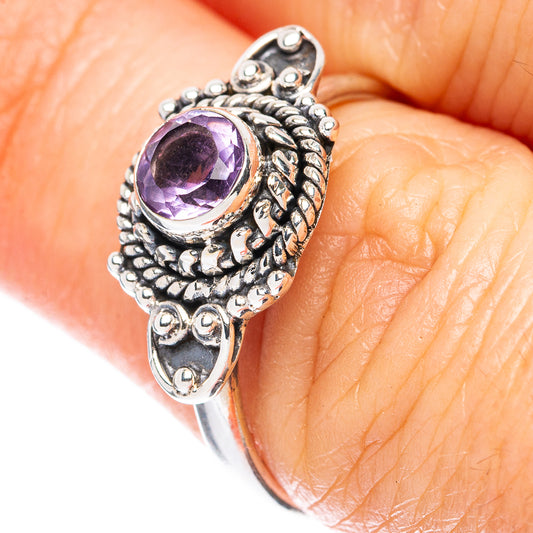 Value Faceted Amethyst Ring Size 7.25 (925 Sterling Silver) R3080